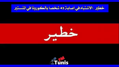 خطير الاشتباه في إصابة 43 شخصا بالكورونا في المنستير